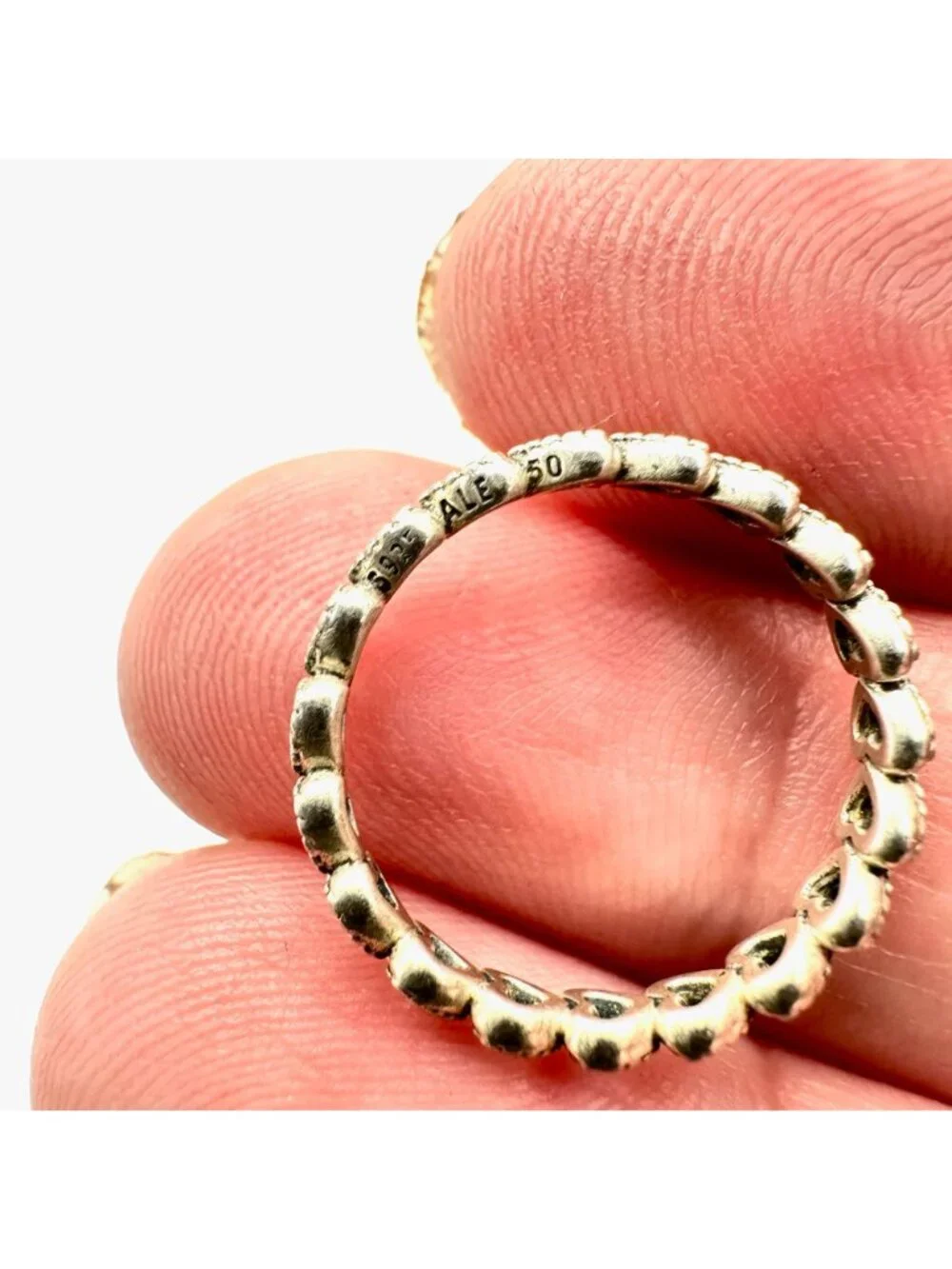 Pandora Band of Hearts Ring Sterling Silver Size 5.25